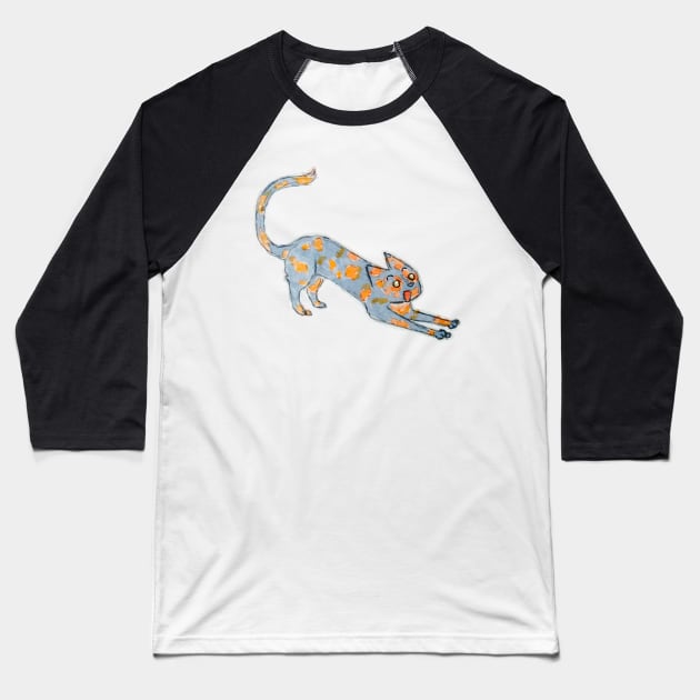 Carey cat watercolour Baseball T-Shirt by bitingnclawing